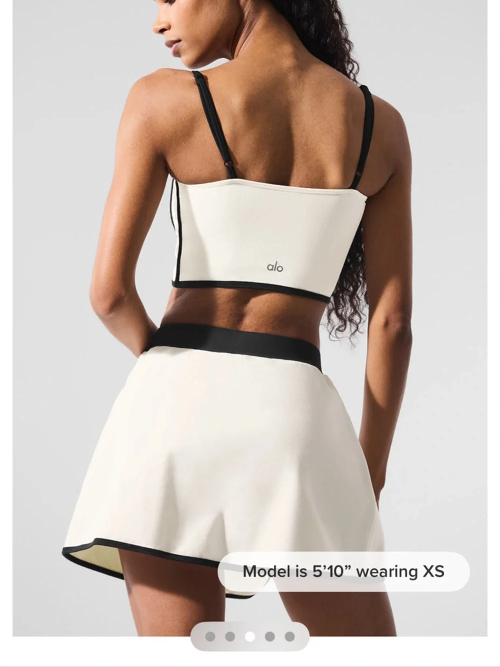 ALO Yoga White and Black Circle Skater Skirt